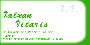 kalman vitaris business card
