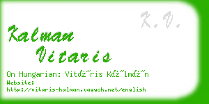 kalman vitaris business card